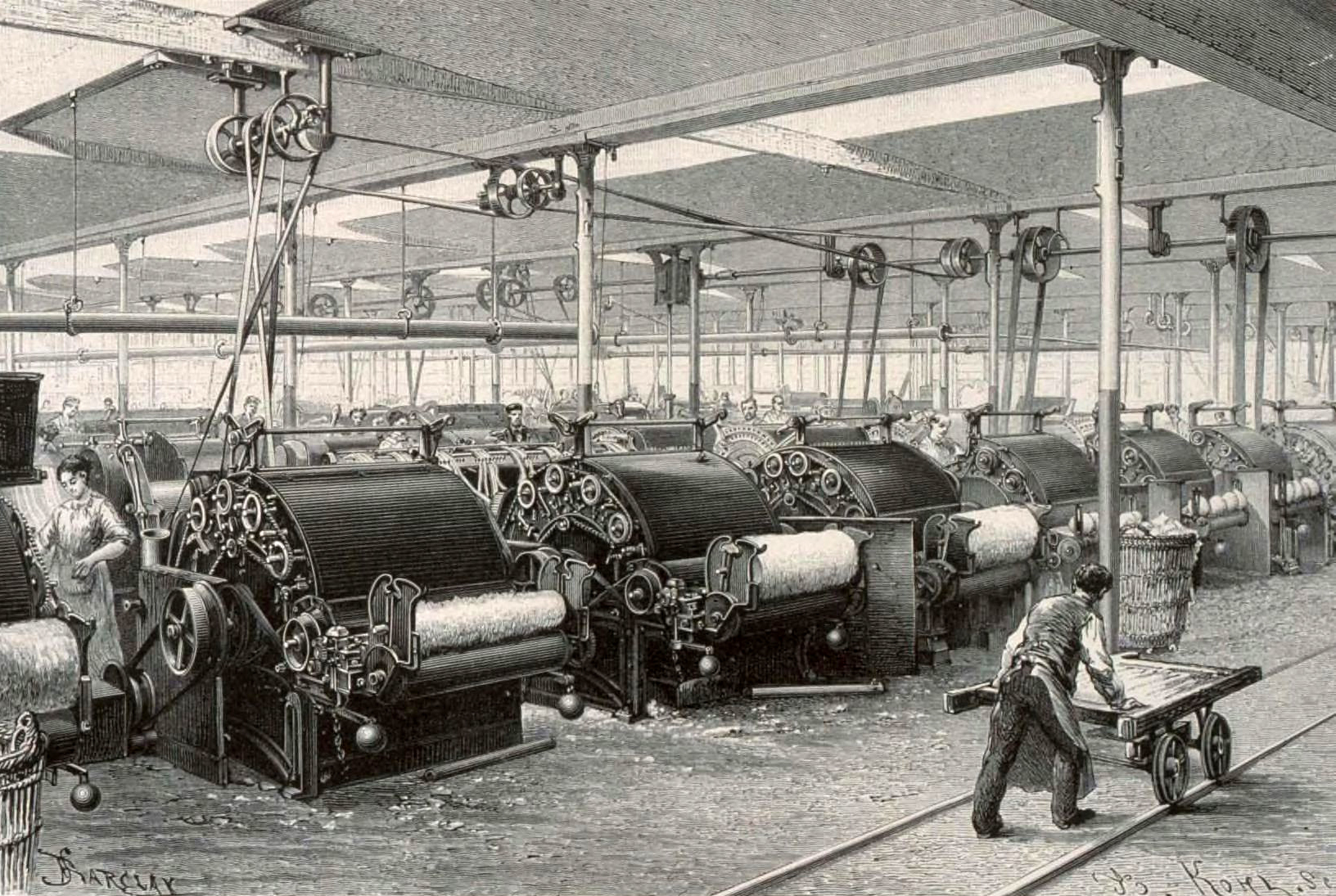 La Carderie à la filature du Logelbach (1889)