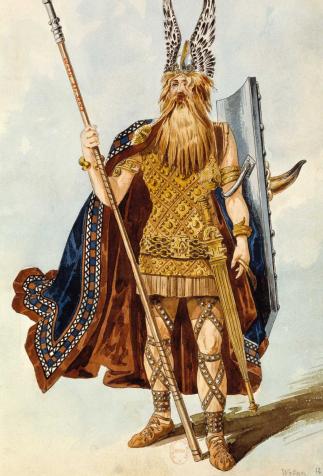 Wotan, <i>The Valkyrie</i>, drawing by Charles Bianchini (1893)