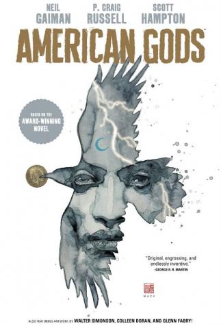<i>American Gods</i>, Volume 1, graphic novel after Neil Gaiman's work, drawing by Scott Hampton, script by P. Craig Russell (2018)