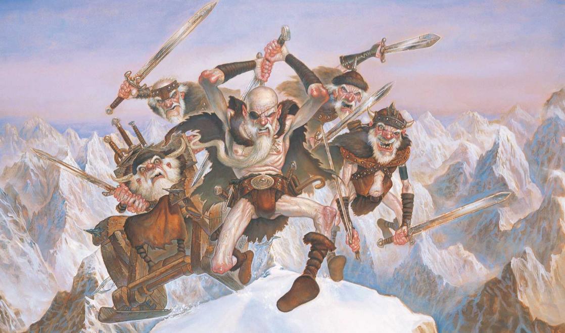 Cohen the Barbarian and the Silver Horde, illustration by Paul Kidby after <i>Discworld</i> by Terry Pratchett (2000)