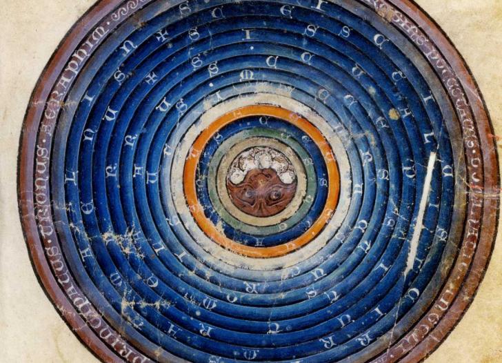 La Terre au centre des sphères de l'univers, <i>L'image du monde</i> de Gossuin de Metz (XIII<sup>e</sup> siècle)