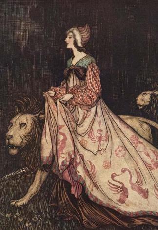 La dame et le lion, Arthur Rackham (1909)